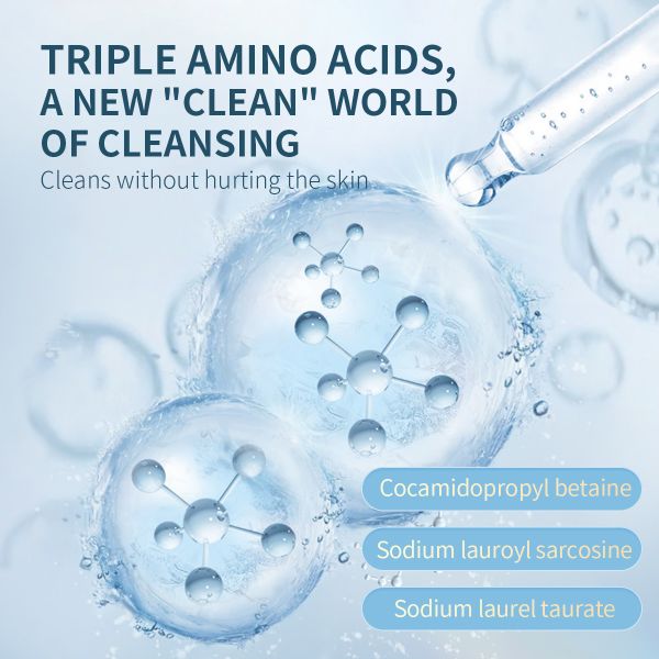 Private Label Cosmetics Organic Amino Acid Face Cleanser Oil Control Skin Care Smoothing Face Wash Amino Acid Facial Cleanser