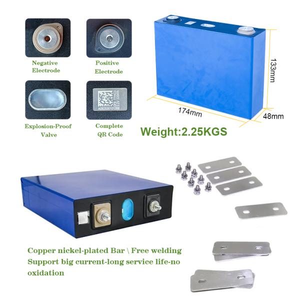 Cellule de batterie au lithium Lifepo4 3.2V 50Ah 100AH 206AH 280AH 304AH pour l'énergie solaire