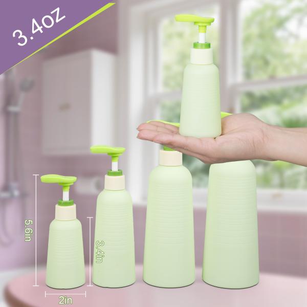 Umetass Green Travel Shampoo and Conditioner Bottle With Pump Cosmetic Packaging