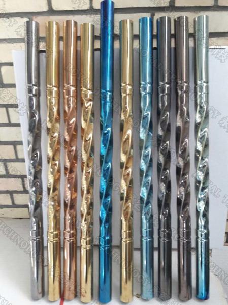 Rose Gold PVD Vacuum Coating Machine ,  Large Stainless Steel Pipes PVD Plating