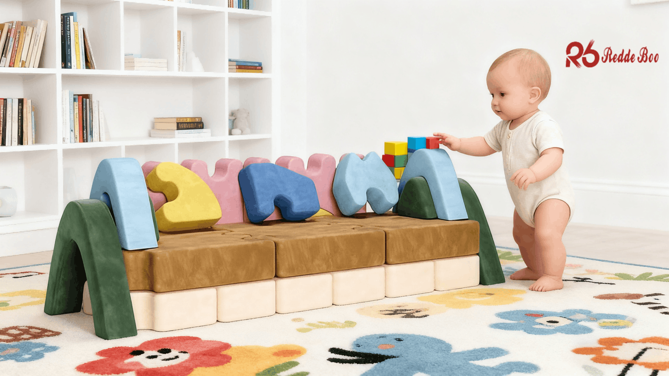 Small Kid'S Folding Nugget Couch Playroom Space Saving OEM
