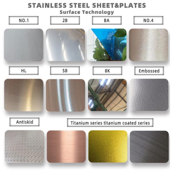 Mill Edge Hot Rolled Stainless Steel Plate Surface Finish 2B / BA / HAIRLINE / 8K / NO 4 / No 1