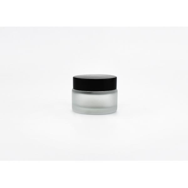JG-F31 15g 30g 50g empty low profile glass cosmetic jars, wholesale frosted glass cosmetic jars with lids for cosmetics