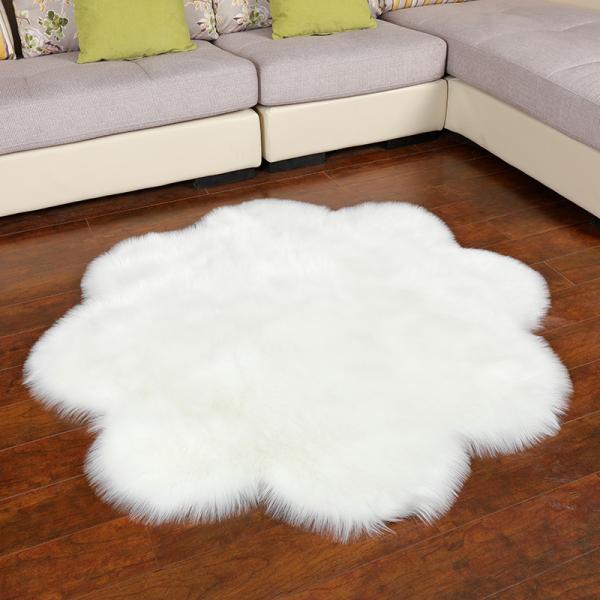 Faux Shaggy Carpet Shaped wintersweet immitation Wool Rug no sheeding soft suede backing anti-slip Shape flower carpet