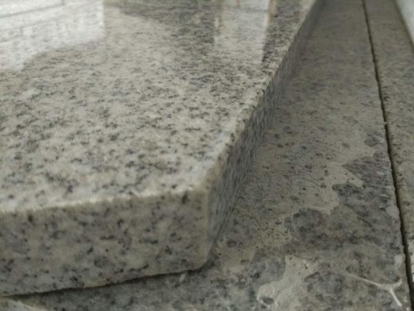 Light Grey Stone Stair Treads And Risers , 7.5 Hardness Granite Stone Stairs