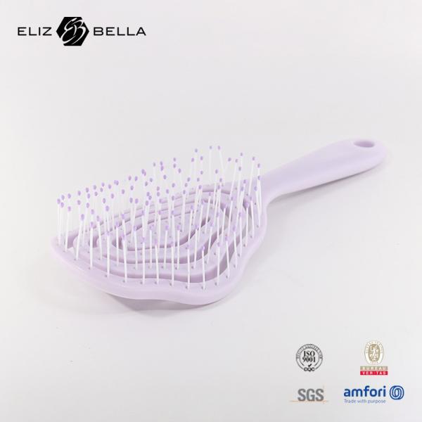 Custom Logo Wet And Dry Curved Vent Scalp Massage Hair Brush Square Paddle Detangle Hair Brush For Curly Hair