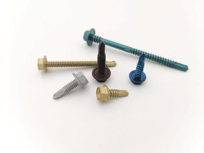 Hex Washer Head Self Drilling Screws With High Grade Colorful Anticorrosive Coating Surface