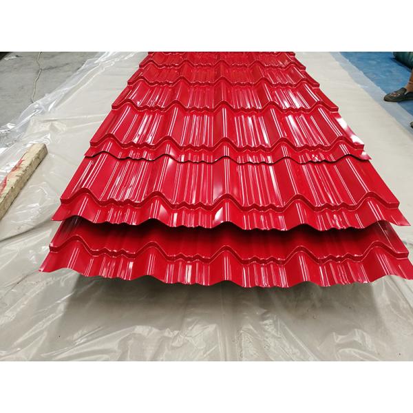 Red Steel 0.4mm Galvanized Roofing Sheet Glazed Tile Type 25-210-1050mm