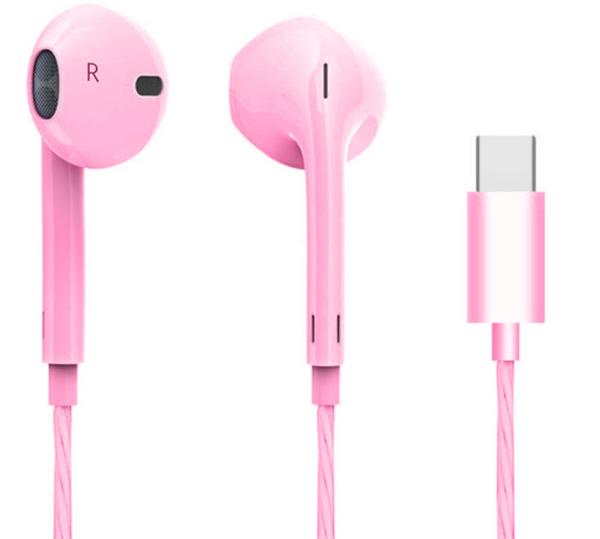 Pink Customized 3.5 Mm Jack Noise Cancelling Sport Earbuds / Headphone For Sumsung