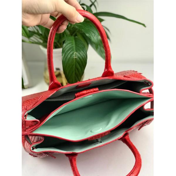 Authentic Crocodile Leather Women Top-handle Handbag Female Large Shoulder Bag Genuine Alligator Skin OL Lady Work Purse