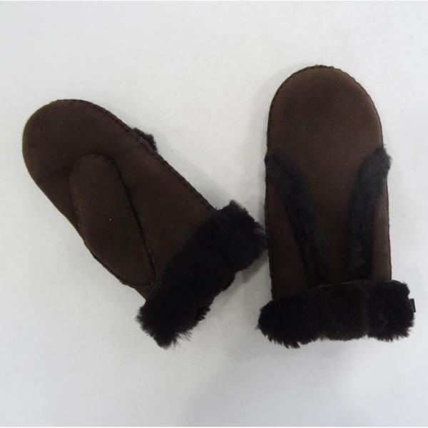 Hot sale winter classical sheepskin double face shearling mitten gloves