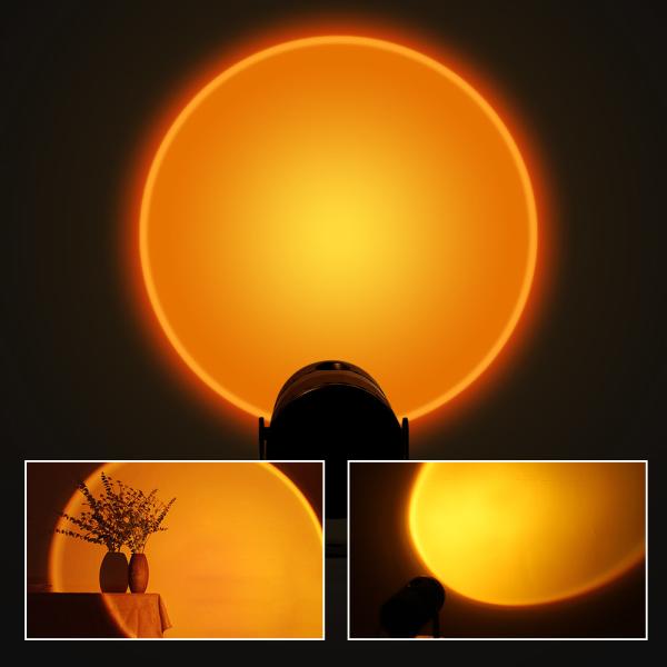 Sunset Lamp Projector LED Night Light 360 Degree Rotation Multi Halo Projection For Bedroom Background Wall Decoration G