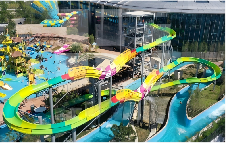 Flying Dragon Shaped Water Park Water Slide 12-18m Height Customized