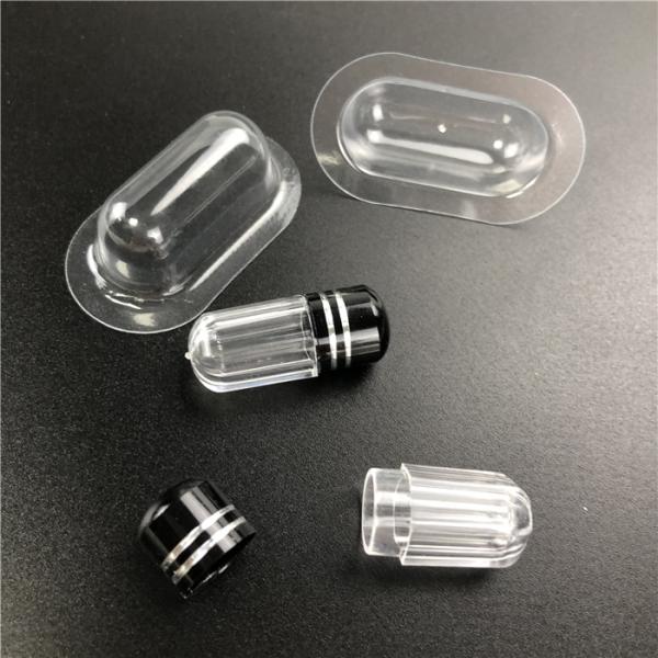 Pill Bottle Clear Small Capsule Bullet Shape Containers With Metal Cap For Rhino Pill