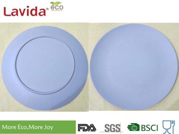Gray Solid Color Bamboo Fibre Plates High Strength Non - Flammable For Household