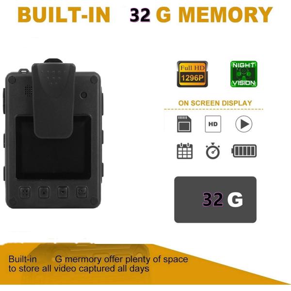 Câmera HD 1296P 32 Megapixel do corpo da aplicação da lei de Wifi Ip67 para a polícia