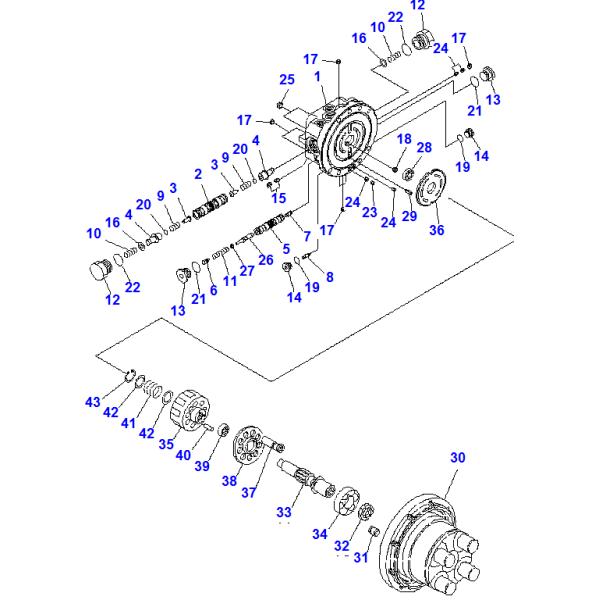 PC50 PC55 PC56 Komatsu Excavator Walking Motor 4671390 22M-60-21301 22M-60-32502