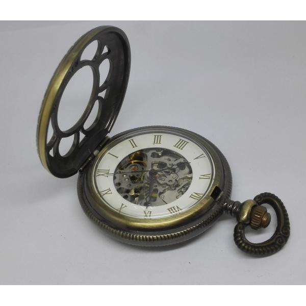 Mechanical Automatic Gold Pocket Watches Single Cover Skeleton For Men