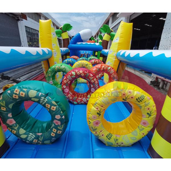 EN71 Long Amusement Park Inflatable Bounce House Combo