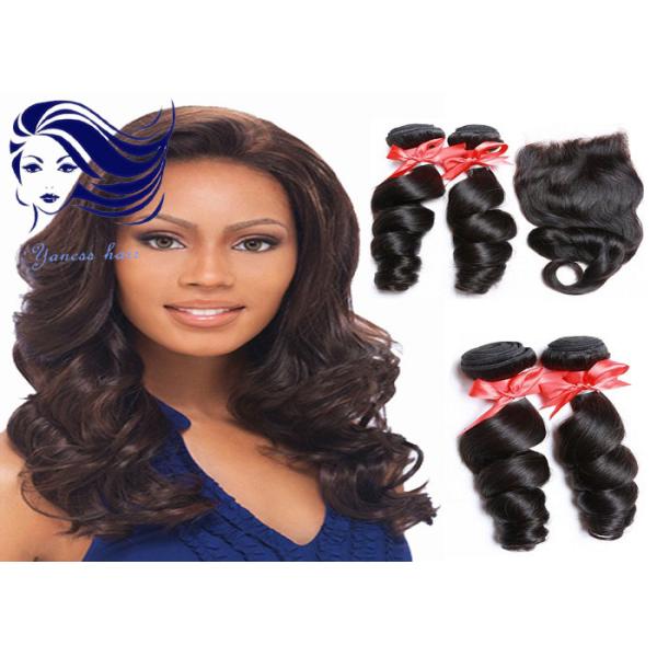 Peruvian Remy Double Weft Hair Extensions Tangle Free For Short Hair
