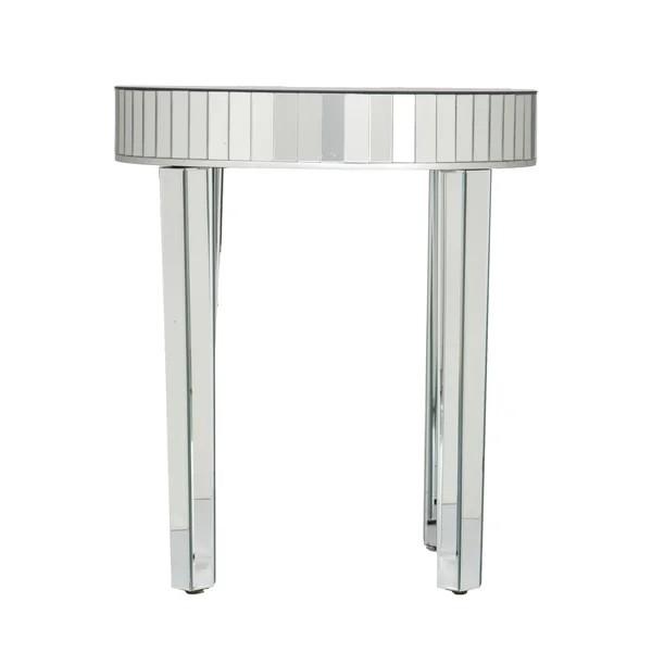 2 pieces set mirrored nesting table round side table for living room