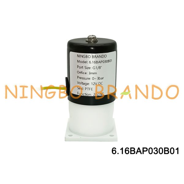 1/8'' PTFE Solenoid Valve For Acid Alkali Corrosion Resistance Isolation