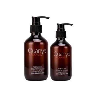 200ml ANIMAL DE ESTIMAÇÃO garrafas de empacotamento cosméticas de Amber Bottles With Pump/fundação
