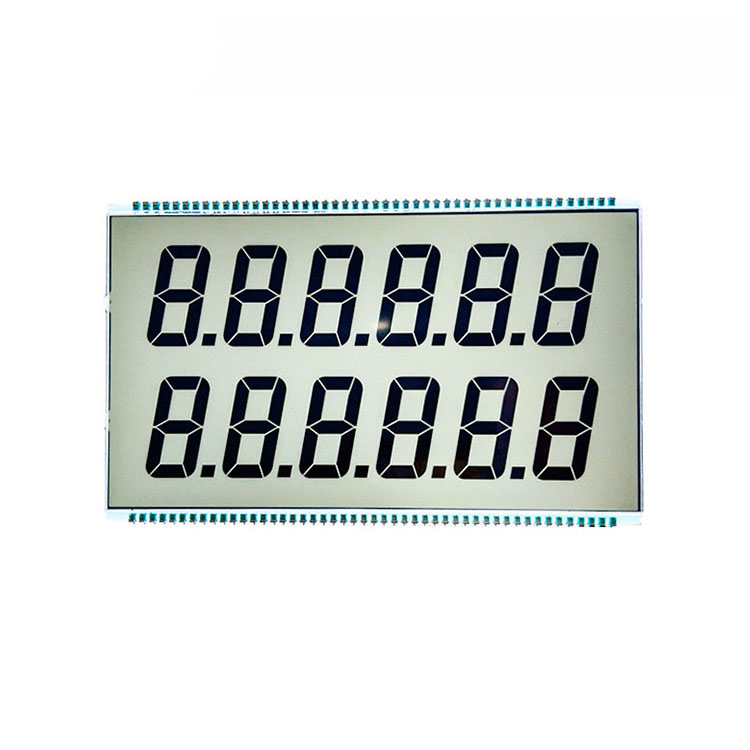 Custom Monochrome 7 Segment 12 Digits TN HTN Positive Type LCD Display with Controller Board for Fuel Dispenser
