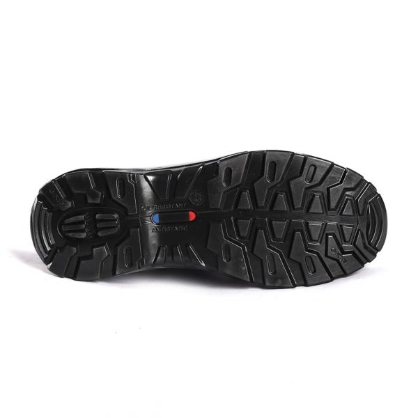 Черная стальная нога кожаная сетка Обувь Шнурки / Противоскользящие PU подошвы мужские ботинки безопасности