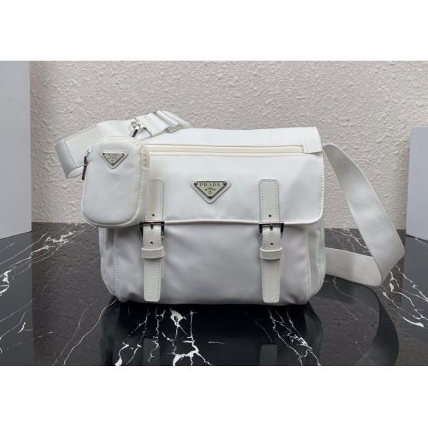 Triangle Logo Luxury Canvas Bag , Adjustable Nylon Shoulder Strap Luxury Messenger Bag