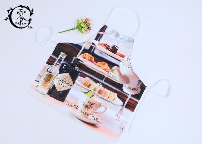 Polyester Digital Printed Houseware Items Canvas Kitchen Apron With Pockets Grilling Baking