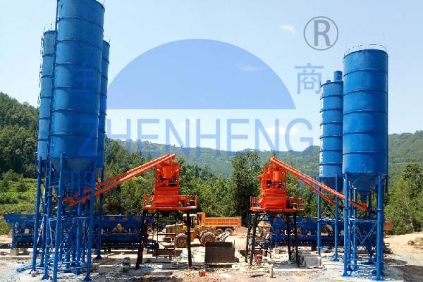 HZS50 Concrete Batching Plant With 3800mm Discharging Height, Cement Batching Plant