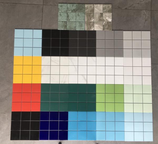 Acid Resistant Glass Marble Mosaic Porcelain Tile 600 X 600mm Customized
