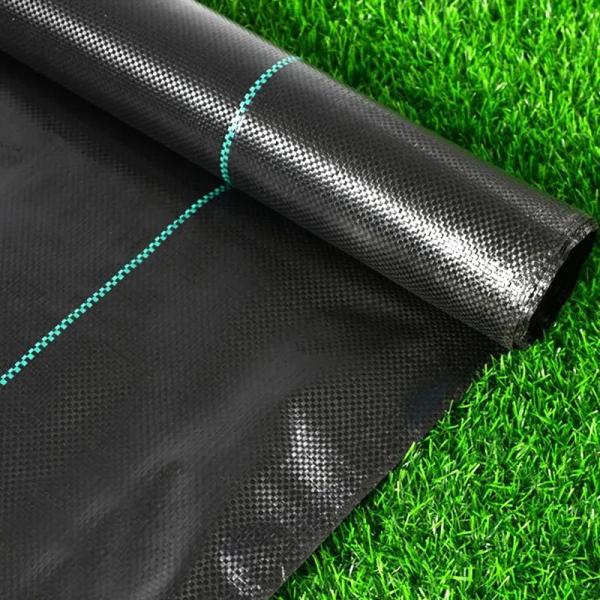 UV Stabilization Agricultural Ground Cover PP Woven Anti-Grass Mat For Weed Control Black White Green Fabric Roll For Plants