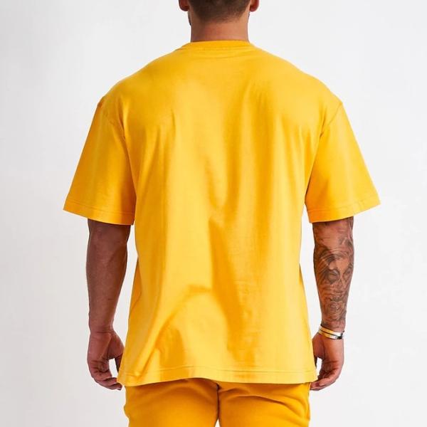 Summer Essential Men's Oversized T-shirt in Knitted Weaving Method and Print Pattern