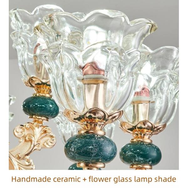 Свет спальни столовой комнаты прожития люстры СИД полного спектра роскошный стеклянный керамический