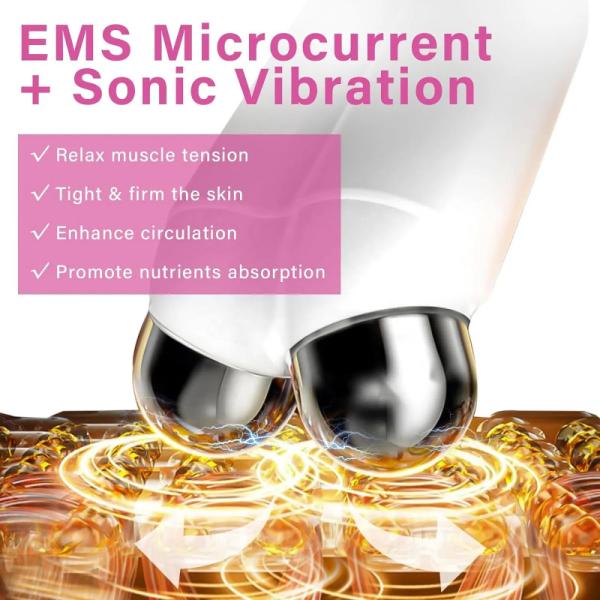 3D Facial Neck Massager Anti Aging Wrinkle Remover EMS Double Roller Face Massager