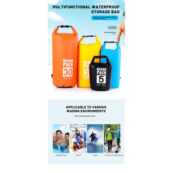 Черный голубой рюкзак водоустойчивое 5L/10L/20L/30L рюкзака сухой сумки облегченный