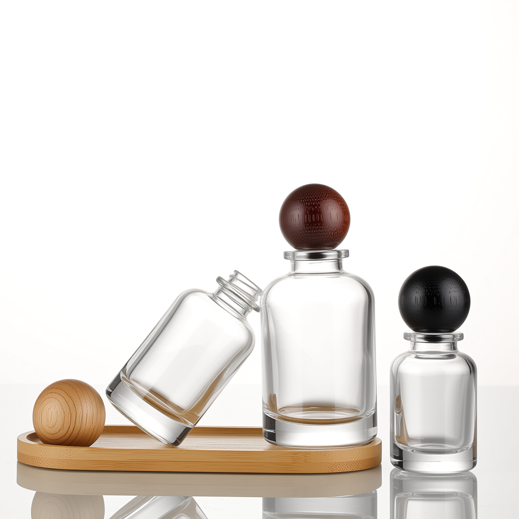 Cylinder Empty Luxury Perfume Glass Bottle  30ml 50ml 100ml With Cap Packaging Box