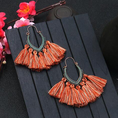 Earrings Tassel earrings multi color earrings