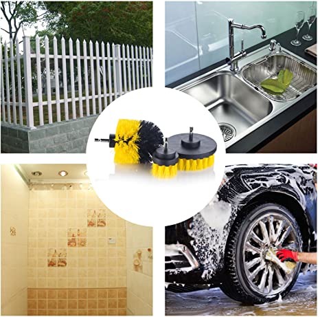 3 Piece Drill Attachment Scrubbing Brushes For Household Cleaning