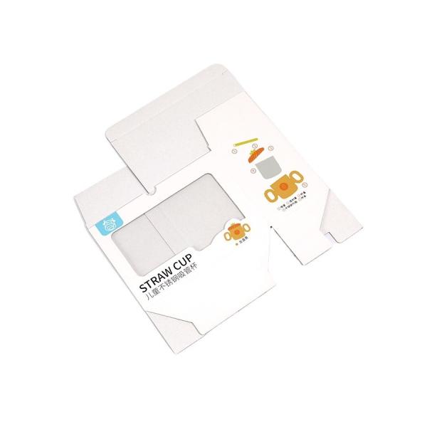 Logotipo personalizado Impreso Niños Copa de paja Sublimación Retail Stand Box con ventana transparente