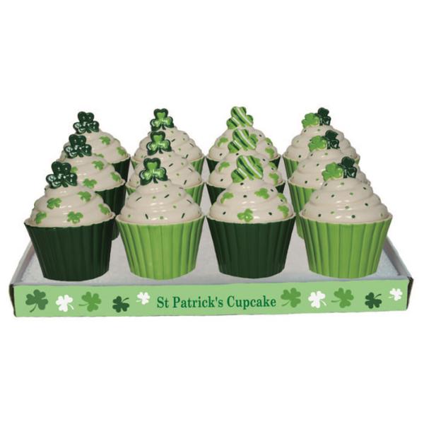 Hand Painted Ceramic Cupcake Jar , Patrick Design Ceramic Covered Jar Dolomite