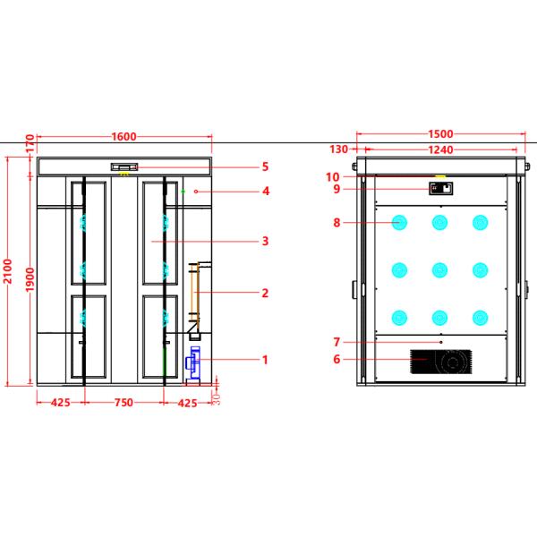 ISO-Certified Dual-Person Air Shower | Auto Door & 201 Stainless | 1600x1500x2100mm Rapid Airflow