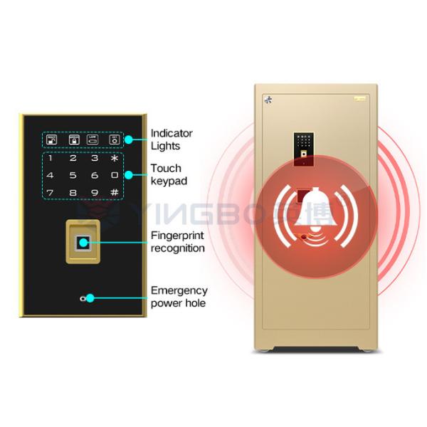 Coffre-fort biométrique à empreintes digitales H1280mm pour usage commercial, porte de 10mm d'épaisseur et boulons pleins brevetés