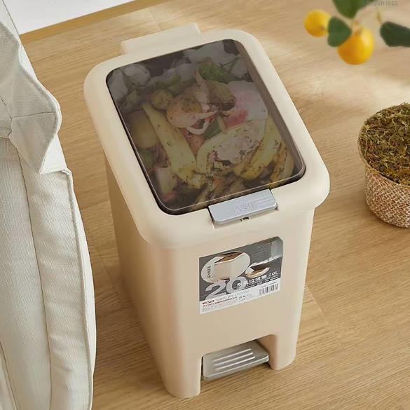 Square Household Bathroom Living Room With Lid Kitchen With Lid Foot Pedal Trash Can Square