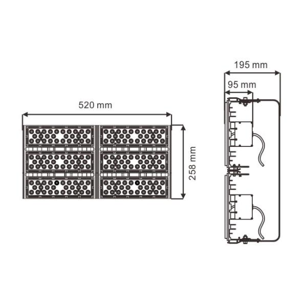 RGB High Lumen Tennis Court Flood Lights 300 Watt No UV Or IR Radiation