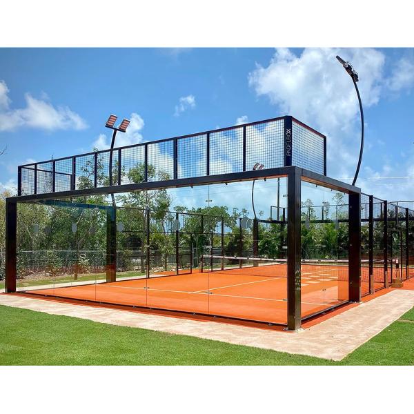Building Padel Court Supplier 10*20m 6x20m Panoramic Padel Outdoor Court Customized Environmental Protection Materials Color