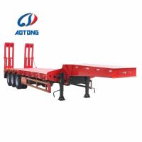 Capacité de 50 tonnes, semi-remorque avec rampe hydraulique et faisceau principal Q345B