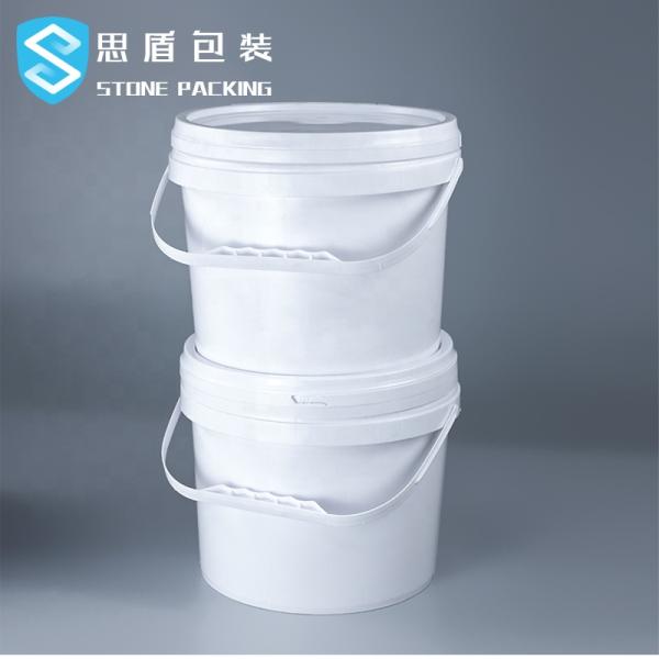 Dia 222mm PP White 5l Chemical Round Plastic Containers 360g